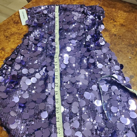 Sequin Strapless Purple Mini Dress - Picture 5 of 12